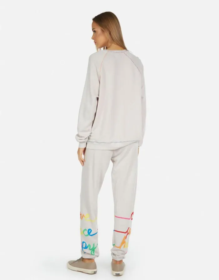Tanzy Love Peace Happiness Cloud Women Lauren Moshi Long Sweatpants