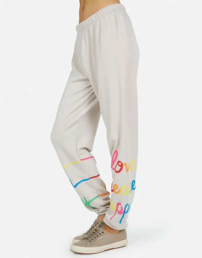 Tanzy Love Peace Happiness Cloud Women Lauren Moshi Long Sweatpants