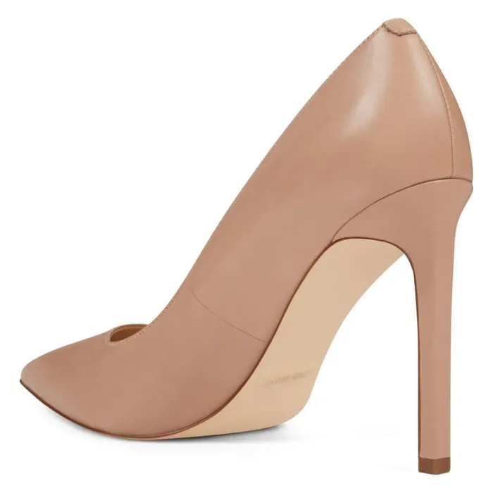 Tatiana Pointy Toe Pumps Barely Nude Leather Women Nine West Heels Tatiana Pointy Toe Pumps Barely Nude Leather Women Nine West Heels
