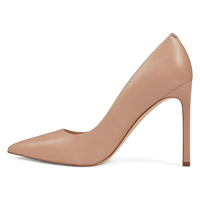 Tatiana Pointy Toe Pumps Barely Nude Leather Women Nine West Heels Tatiana Pointy Toe Pumps Barely Nude Leather Women Nine West Heels
