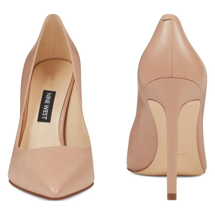 Tatiana Pointy Toe Pumps Barely Nude Leather Women Nine West Heels Tatiana Pointy Toe Pumps Barely Nude Leather Women Nine West Heels