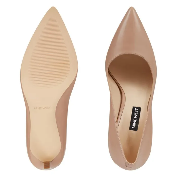 Tatiana Pointy Toe Pumps Barely Nude Leather Women Nine West Heels Tatiana Pointy Toe Pumps Barely Nude Leather Women Nine West Heels