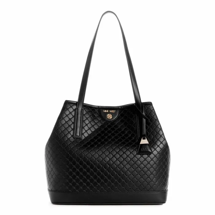 Teagan 2 In 1 Tote Black Embossed Women Nine West Totes and Backpacks