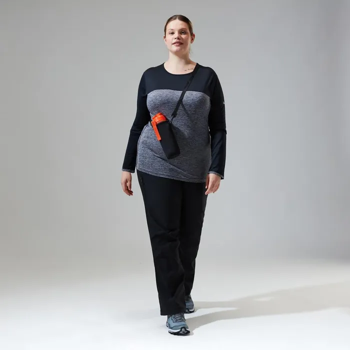 Technical Baselayers Women Berghaus Voyager Tech Tee Long Sleeve Crew 8211 Dark GreyBlack