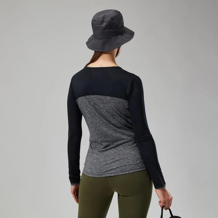 Technical Baselayers Women Berghaus Voyager Tech Tee Long Sleeve Crew 8211 Dark GreyBlack