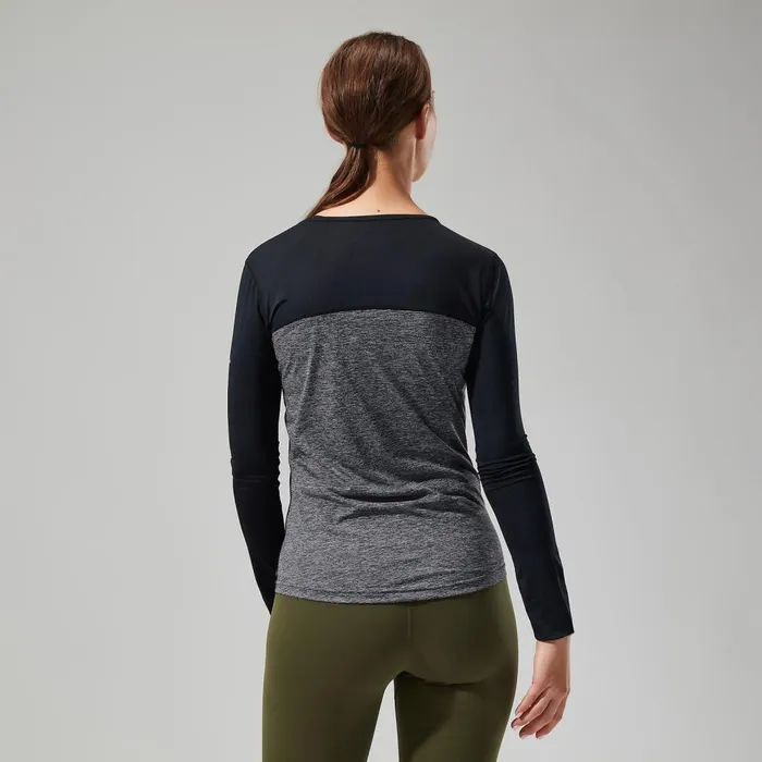 Technical Baselayers Women Berghaus Voyager Tech Tee Long Sleeve Crew 8211 Dark GreyBlack