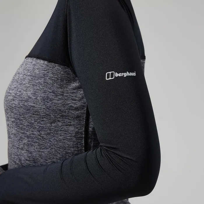 Technical Baselayers Women Berghaus Voyager Tech Tee Long Sleeve Crew 8211 Dark GreyBlack