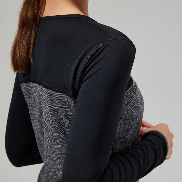 Technical Baselayers Women Berghaus Voyager Tech Tee Long Sleeve Crew 8211 Dark GreyBlack