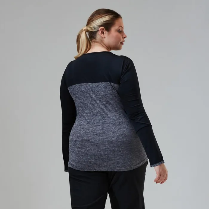 Technical Baselayers Women Berghaus Voyager Tech Tee Long Sleeve Crew 8211 Dark GreyBlack