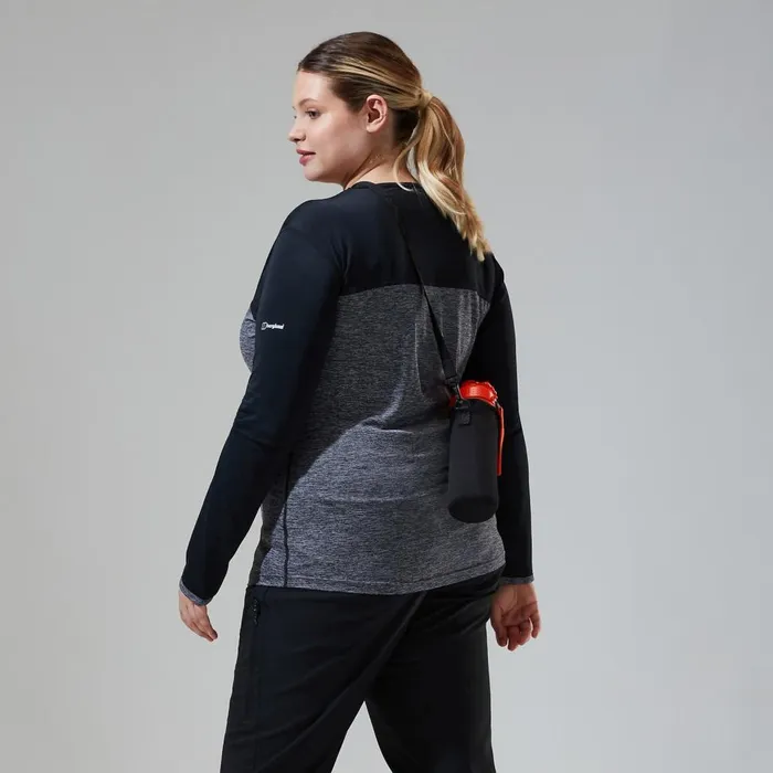 Technical Baselayers Women Berghaus Voyager Tech Tee Long Sleeve Crew 8211 Dark GreyBlack