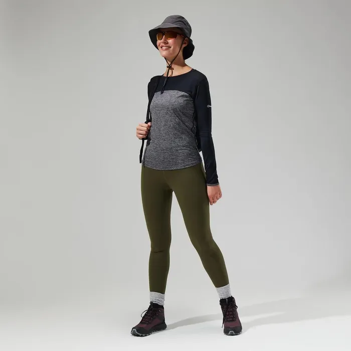 Technical Baselayers Women Berghaus Voyager Tech Tee Long Sleeve Crew 8211 Dark GreyBlack