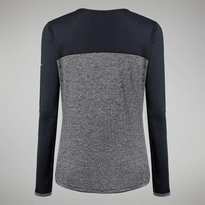 Technical Baselayers Women Berghaus Voyager Tech Tee Long Sleeve Crew 8211 Dark GreyBlack