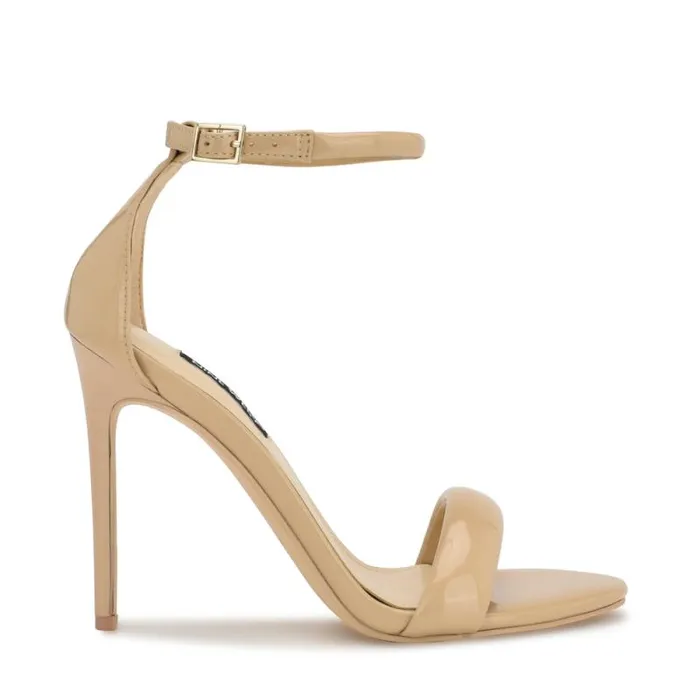 Teeya Ankle Strap Sandals Light Natural Patent Women Nine West Sandals
