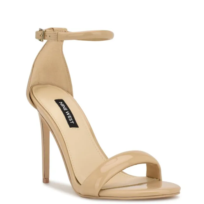Teeya Ankle Strap Sandals Light Natural Patent Women Nine West Sandals Teeya Ankle Strap Sandals Light Natural Patent Women Nine West Sandals