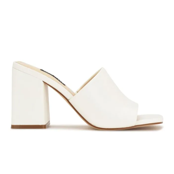 Teice Heeled Slide Sandals White Women Nine West Heels