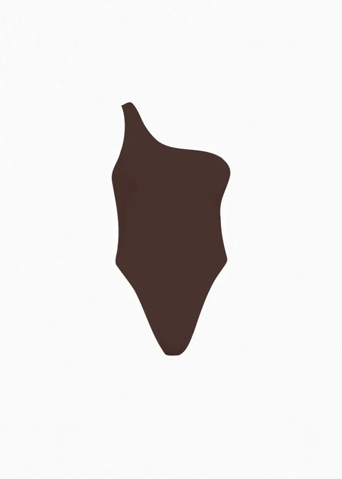 The Frankie Shop Aexae One Shoulder One Piece 8211 Brown Shop Swimwear