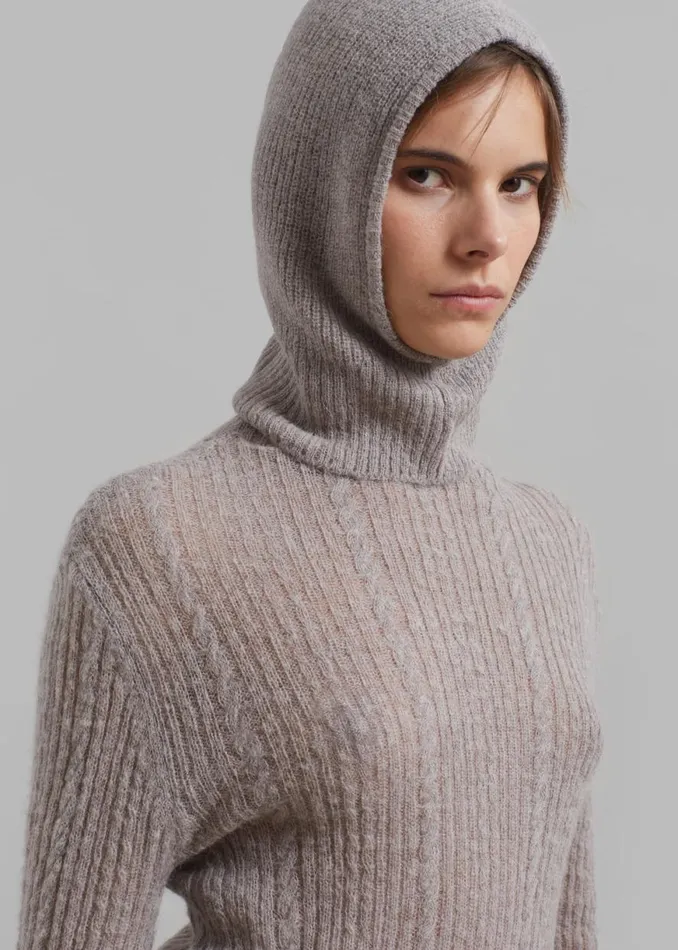 The Frankie Shop Amomento Alpaca Balaclava 8211 Charcoal Shop Accessories