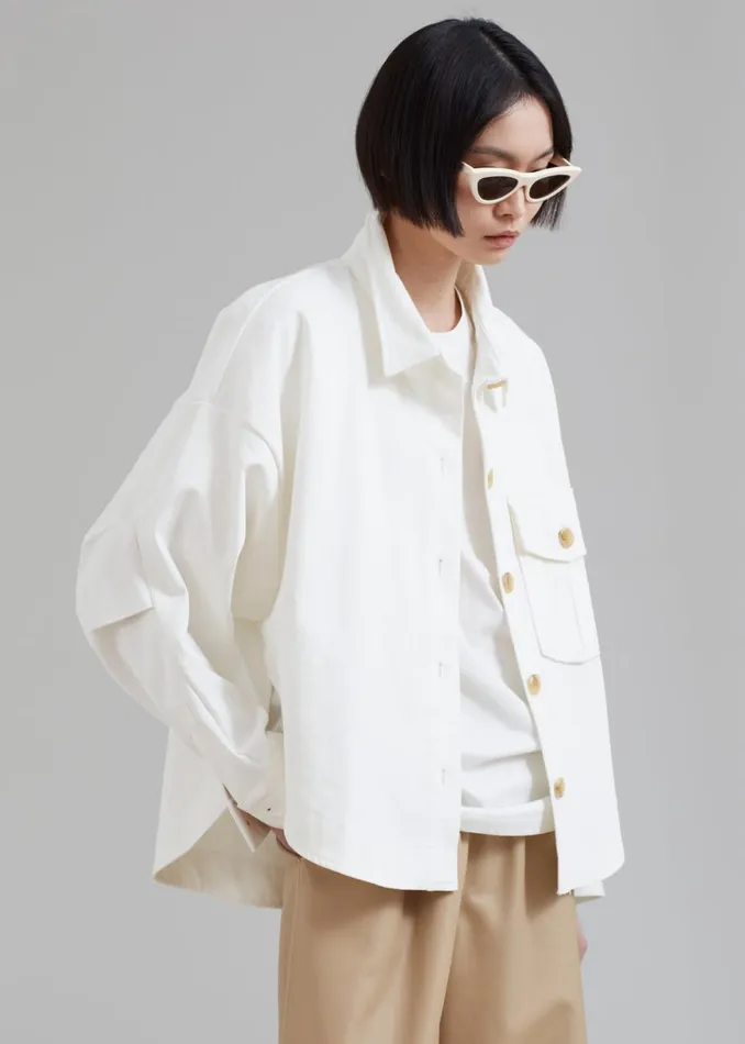 The Frankie Shop Arden Overshirt 8211 Cream Shop Outerwear