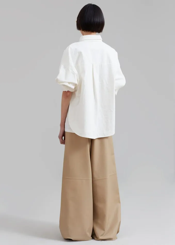 The Frankie Shop Arden Overshirt 8211 Cream Shop Outerwear