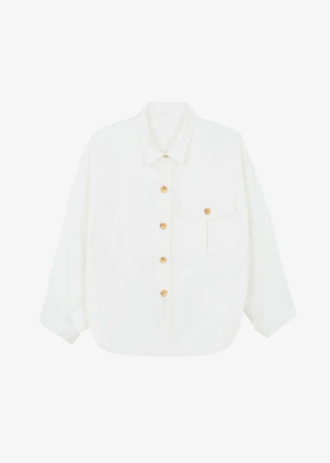 The Frankie Shop Arden Overshirt 8211 Cream Shop Outerwear