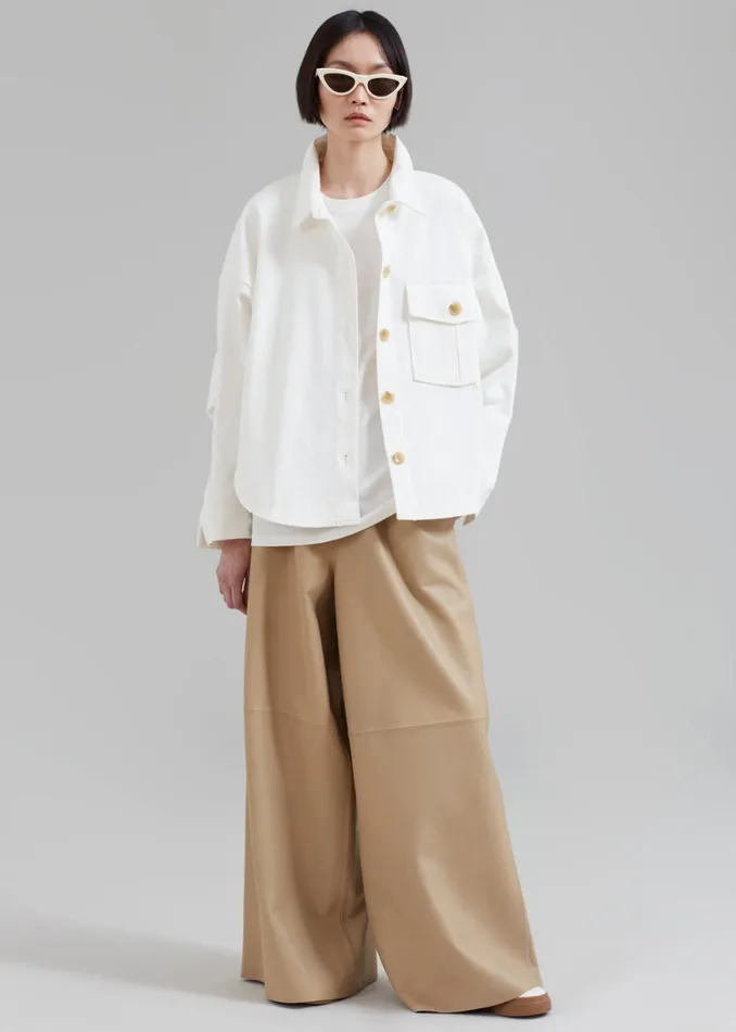 The Frankie Shop Arden Overshirt 8211 Cream Shop Outerwear