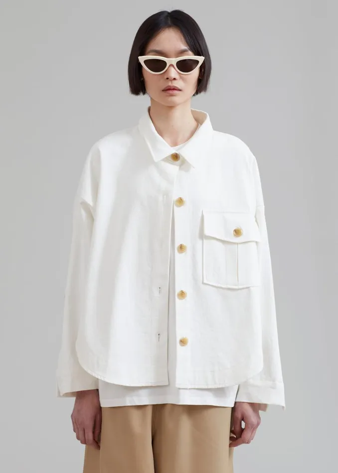 The Frankie Shop Arden Overshirt 8211 Cream Shop Outerwear