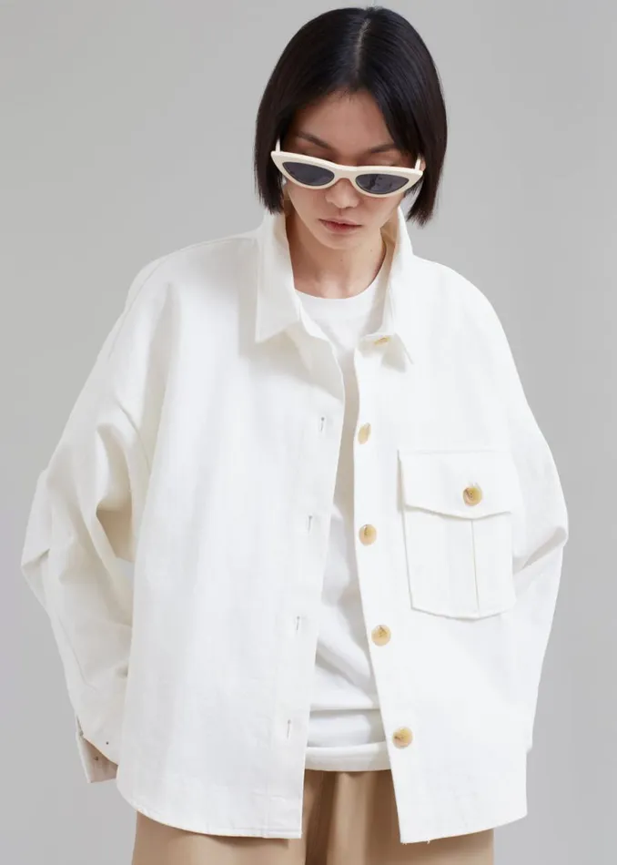 The Frankie Shop Arden Overshirt 8211 Cream Shop Outerwear