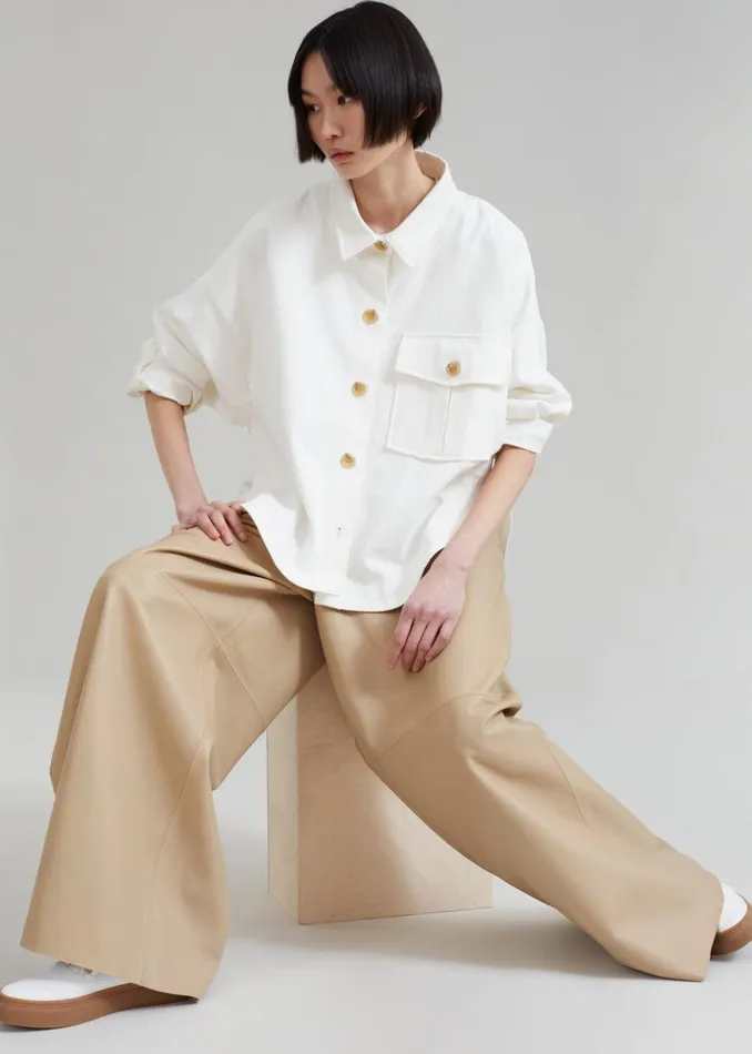 The Frankie Shop Arden Overshirt 8211 Cream Shop Outerwear