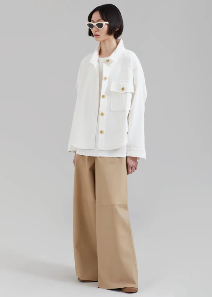 The Frankie Shop Arden Overshirt 8211 Cream Shop Outerwear