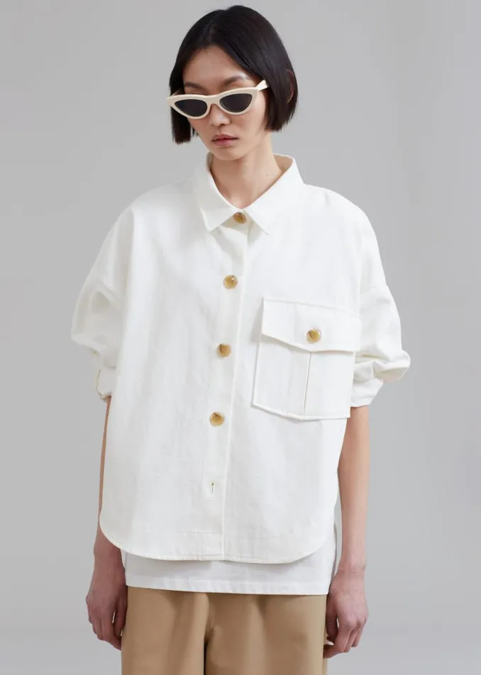 The Frankie Shop Arden Overshirt 8211 Cream Shop Outerwear