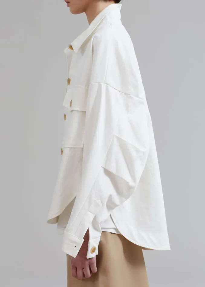 The Frankie Shop Arden Overshirt 8211 Cream Shop Outerwear