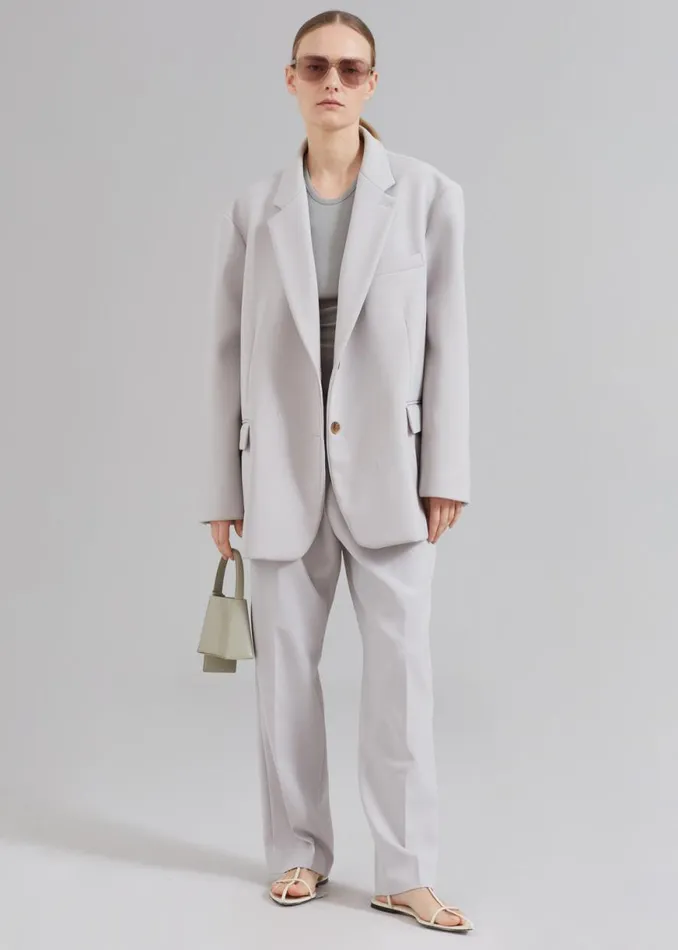 The Frankie Shop Bea Pleated Suit Pants 8211 Grey Shop Bottoms