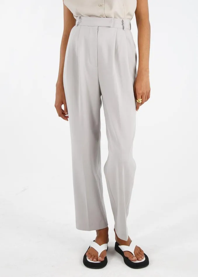 The Frankie Shop Bea Pleated Suit Pants 8211 Grey Shop Bottoms