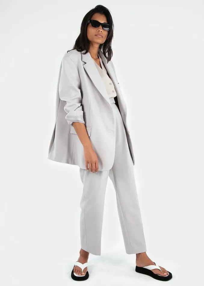 The Frankie Shop Bea Pleated Suit Pants 8211 Grey Shop Bottoms