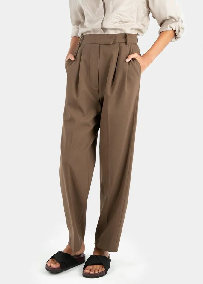The Frankie Shop Bea Suit Pants 8211 Chocolate Shop Bottoms