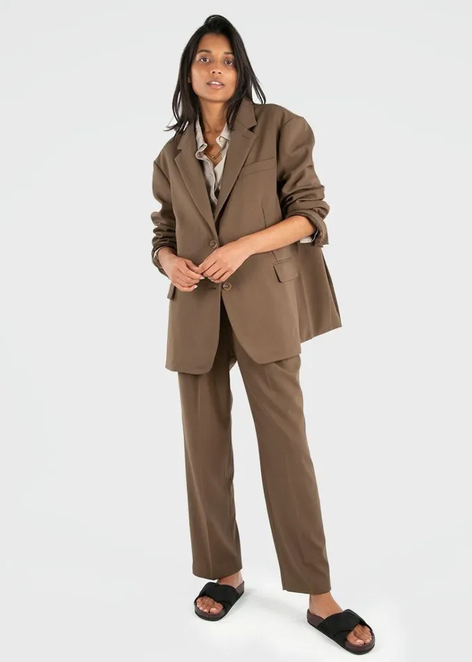 The Frankie Shop Bea Suit Pants 8211 Chocolate Shop Bottoms