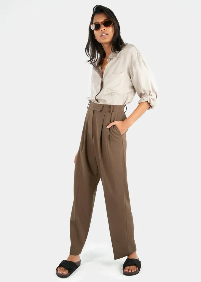 The Frankie Shop Bea Suit Pants 8211 Chocolate Shop Bottoms