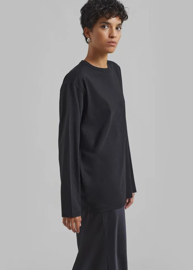 The Frankie Shop Bennett Long Sleeves Tee 8211 Black Shop Clothing