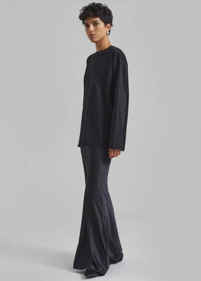 The Frankie Shop Bennett Long Sleeves Tee 8211 Black Shop Clothing