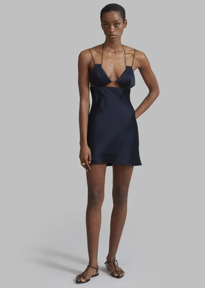 The Frankie Shop Bevza Mermaid Mini Dress 8211 Dark Ink Navy Shop Dresses