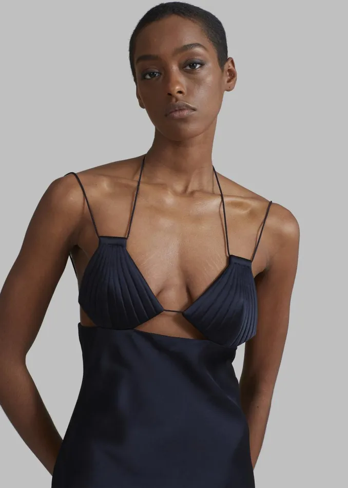 The Frankie Shop Bevza Mermaid Mini Dress 8211 Dark Ink Navy Shop Dresses