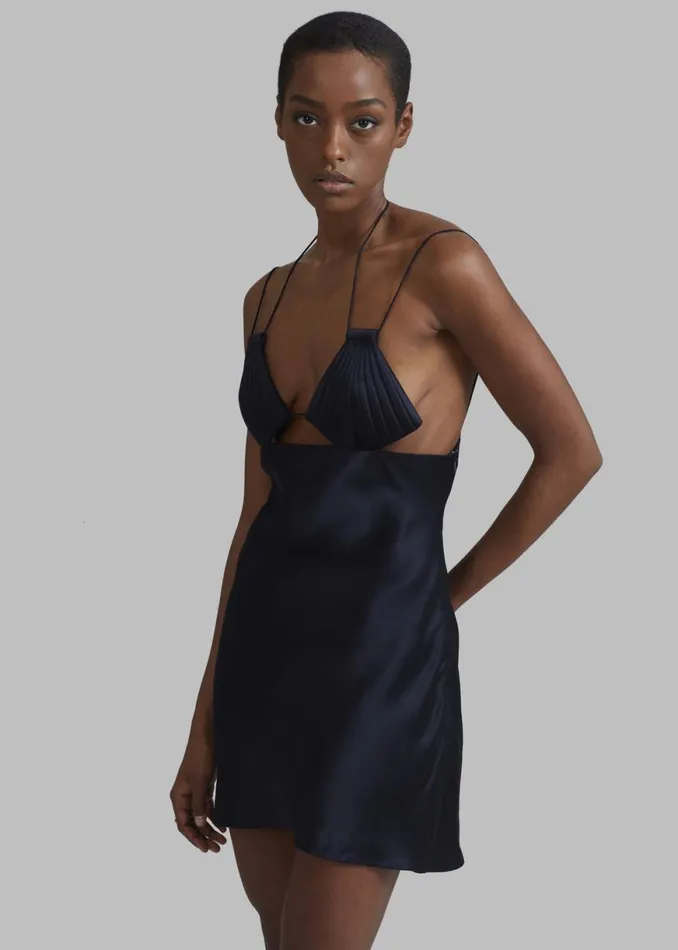 The Frankie Shop Bevza Mermaid Mini Dress 8211 Dark Ink Navy Shop Dresses