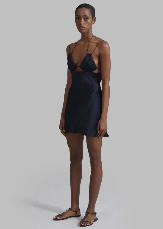 The Frankie Shop Bevza Mermaid Mini Dress 8211 Dark Ink Navy Shop Dresses
