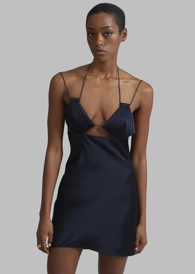 The Frankie Shop Bevza Mermaid Mini Dress 8211 Dark Ink Navy Shop Dresses