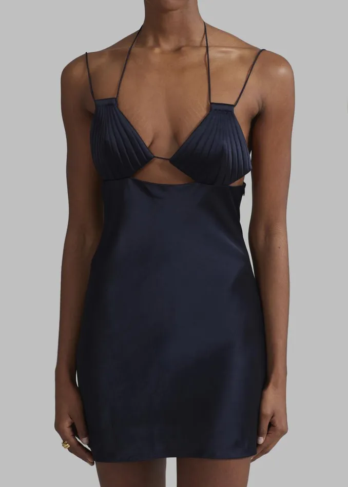 The Frankie Shop Bevza Mermaid Mini Dress 8211 Dark Ink Navy Shop Dresses