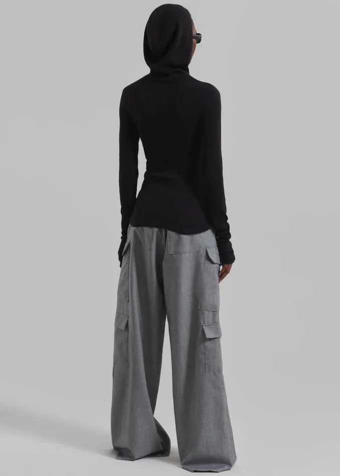 The Frankie Shop Brandi Knit Hoodie Top 8211 Black Shop Clothing