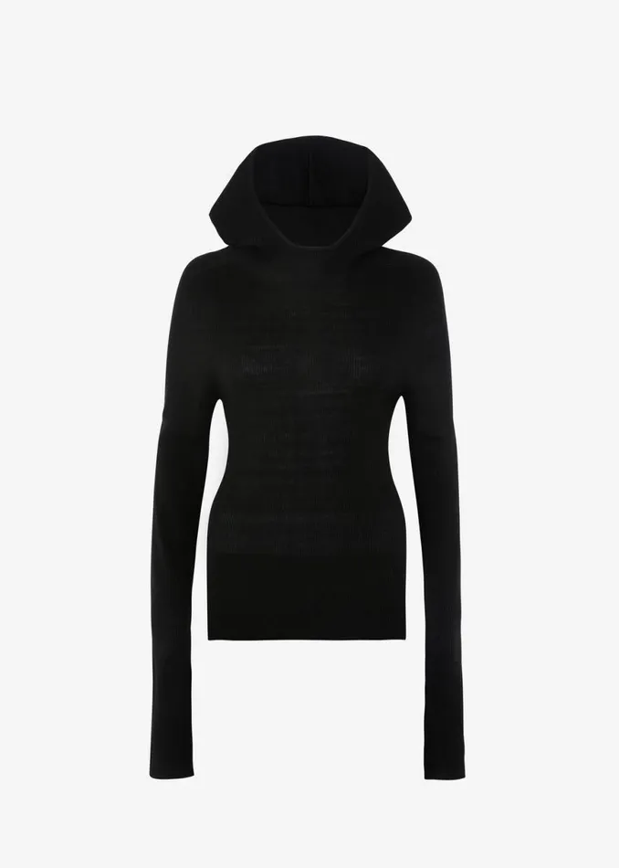 The Frankie Shop Brandi Knit Hoodie Top 8211 Black Shop Clothing