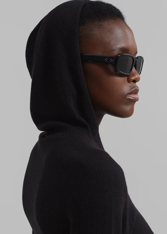 The Frankie Shop Brandi Knit Hoodie Top 8211 Black Shop Clothing