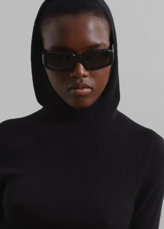 The Frankie Shop Brandi Knit Hoodie Top 8211 Black Shop Clothing