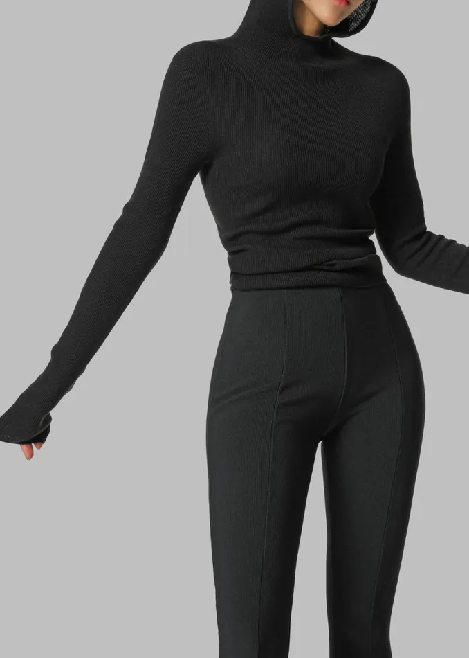 The Frankie Shop Brandi Knit Hoodie Top 8211 Black Shop Clothing